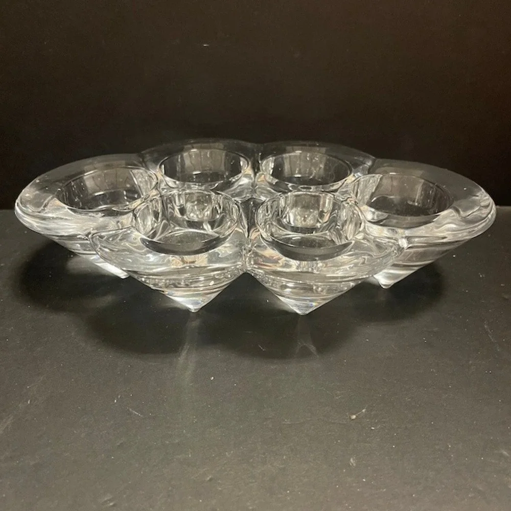 Heavy Glass Candle Votive Holder Villeroy & Boch Vintage Cone Base